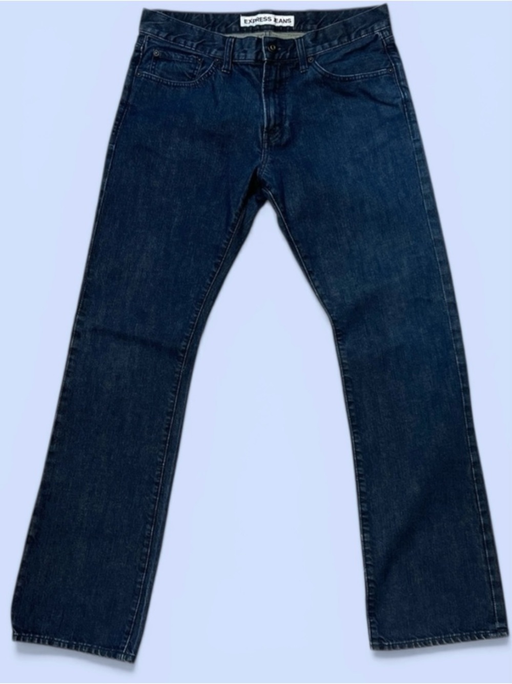 Express Men’s‎ Rocco Slim Fit Boot Cut Dark Blue Jeans 33 X 34 EUC